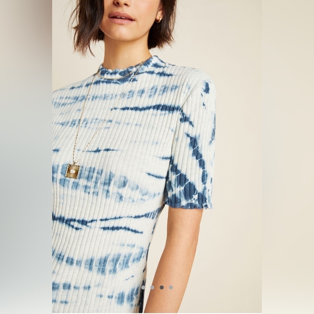 Anthropologie eri + alli Reed mock neck top tie dye - Picture 2 of 10